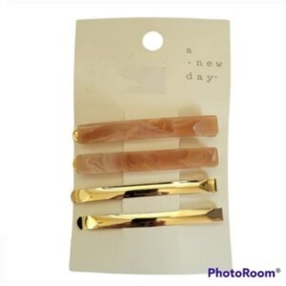 🟢Free With Purchase a new day Women's Gold Tone Hair Clip Set🟢